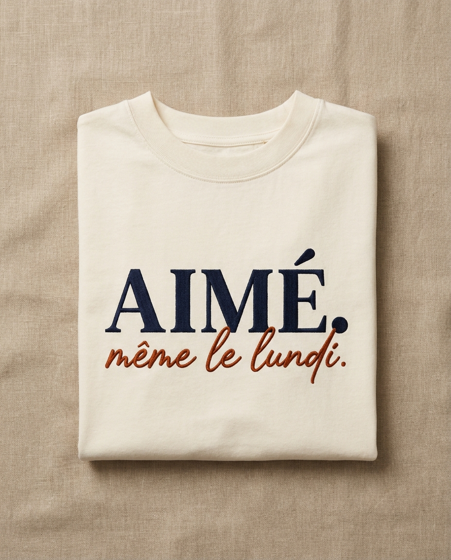 Tee crème BELOVD — Aimé. Même le lundi.